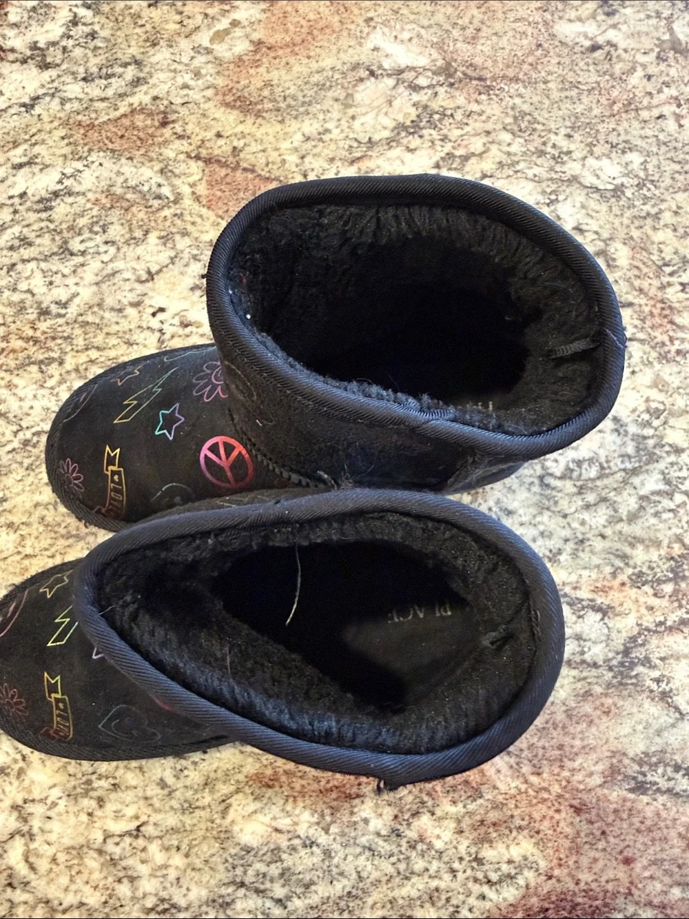 The Children's Place Black Kids Boots with Multicolor Neon Graphics